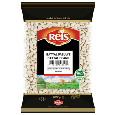 REİS Battal Fasulye 1 kg - Büyük Taneli Piyazlık Kuru Bakliyat 3'li Ekonomik Paket ürün görseli 1
