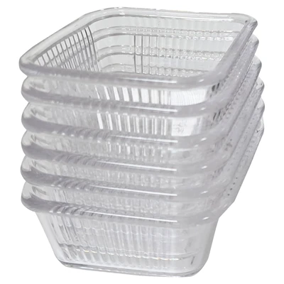 Corona Professional Bora Plastik Kare Sosluk 55x55x32 mm 6'lı Şeffaf 3'li Ekonomik Paket ürün görseli 1