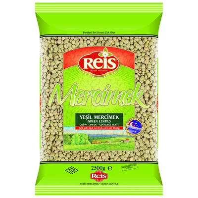 REİS Yeşil Mercimek 2,5 Kg - Yassı Taneli, Az Nişastalı Bakliyat 2'li Ekonomik Paket ürün görseli 1