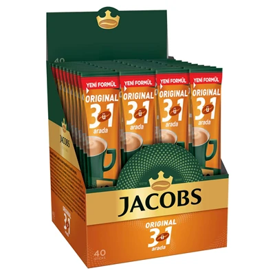 JACOBS 3'ü 1 Arada Instant Kahve 40x16 g - Pratik ve Lezzetli 4'li Avantaj Paketi ürün görseli 1