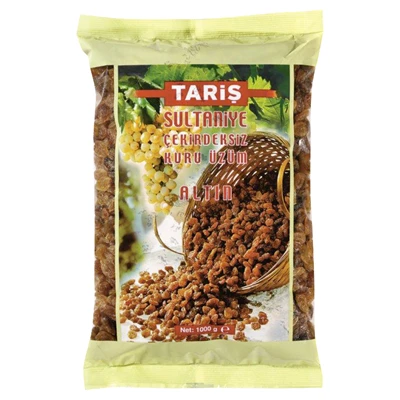 TARİŞ Selefon Üzüm 1 Kg - Sultaniye Çekirdeksiz Kuru Üzüm 2'li Ekonomik Paket ürün görseli 1