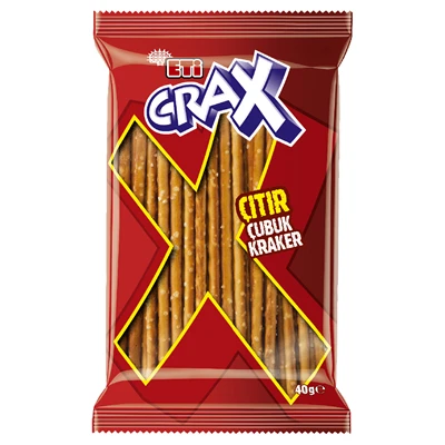 Eti Crax Çubuk Kraker Sade 40 G 36 Adet - Kıtır Lezzet 3'li Ekonomik Paket ürün görseli 1