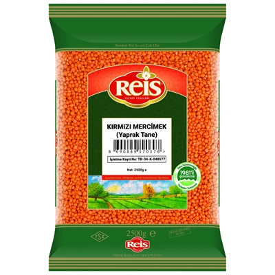 REİS Kırmızı Mercimek 2,5 Kg Yaprak - Çorba ve Köftelik Bakliyat 2'li Ekonomik Paket ürün görseli 1