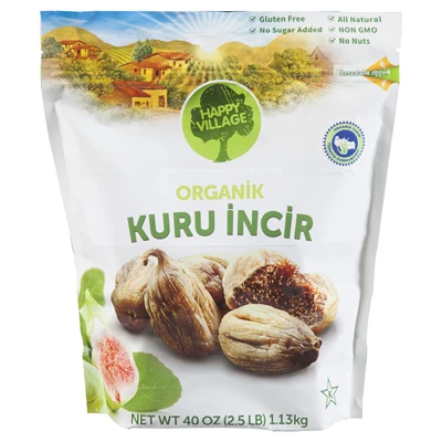 Happy Village Organik Kuru İncir 1,13 Kg - Doğal ve Sağlıklı Atıştırmalık 2'li Ekonomik Paket ürün görseli 1