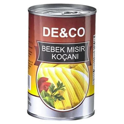 DE&CO Mısırı Koçanı 425G - Garnitür ve Sote Yemekler İçin Bebek Mısır 6'li Avantaj Paketi ürün görseli 1