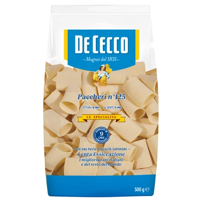 DE CECCO Paccheri Makarna 500 g - İtalyan Usulü Kalın Makarna 8'li Avantaj Paketi ürün görseli 1