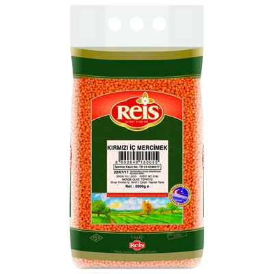 REİS Kırmızı Mercimek 5 Kg - Çorbalık ve Köftelik Bakliyat ürün görseli 1