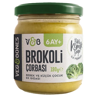 VEG&BONES Bebek Çorbası 190G Brokoli - Ek Gıda 8'li Avantaj Paketi ürün görseli 1