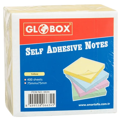 Globox Küp Notluk 75x75mm 400 Yaprak Sarı - Pratik Ofis Not Kağıdı 8'li Avantaj Paketi ürün görseli 1