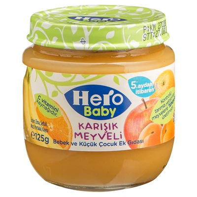 Hero Baby Organik Kavanoz Bebek Maması 125g Karışık Meyveli 8'li Avantaj Paketi ürün görseli 1