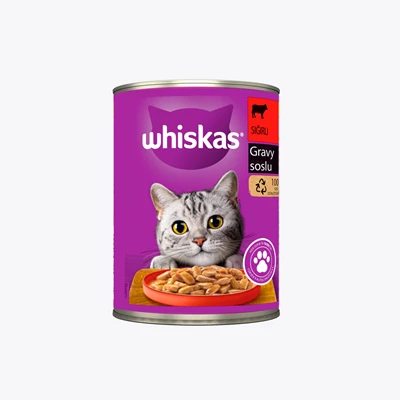 Whiskas Konserve Mama 400 G Sığırlı - Yüksek Kaliteli Proteinli Kedi Maması 6'li Avantaj Paketi ürün görseli 1