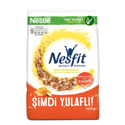 Nesfit Tam Tahıl&Pirinç Gevreği 400 G Ballı Bademli Kahvaltılık Gevrek 6'li Avantaj Paketi ürün görseli 1