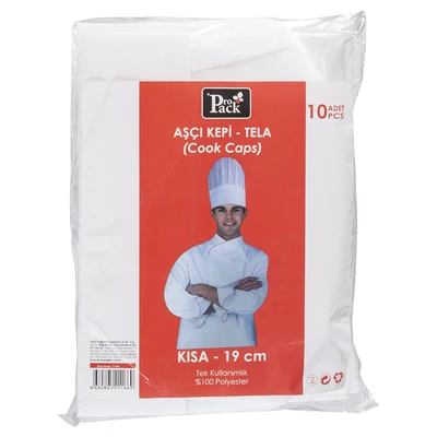ProPack Aşçı Kepi 10'lu 19 cm Tek Kullanımlık Mutfak Bonesi 3'li Ekonomik Paket ürün görseli 1