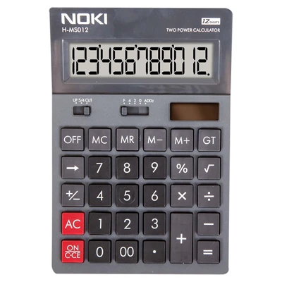 NOKI H-Ms012 Hesap Makinesi - 12 Haneli LCD, Çift Güç, Finansal Hesaplar 6'li Avantaj Paketi ürün görseli 1