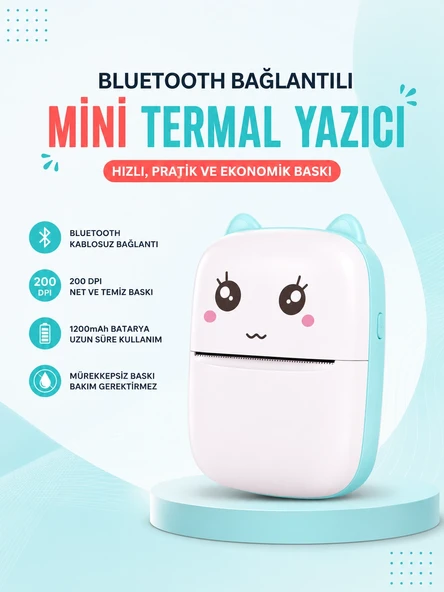 Mürekkepsiz Baskı Teknolojili Bluetooth Cep Yazıcısı ürün görseli 1