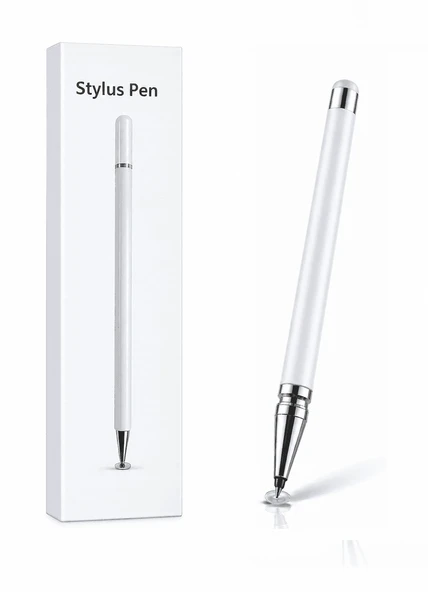 Samsung A30 S Uyumlu Dokunmatik Stylus Kalem Disk Uçlu Hassas Beyaz Tablet Telefon Çizim Kalemi ürün görseli 1