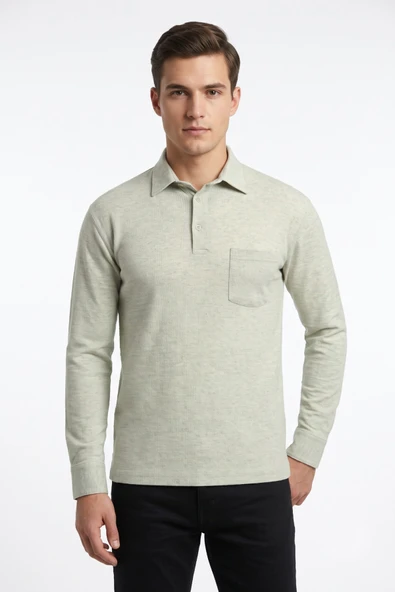 Erkek Gömlek Yaka Cepli Klasik Kalıp Sweatshirt 5304 BGL-ST05540 ürün görseli 1