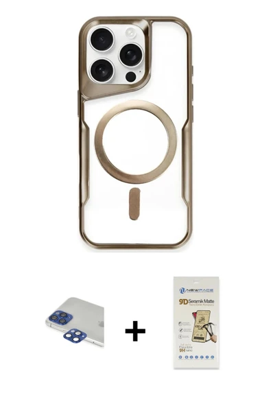 MARSİLYAN™- iPhone 11 Pro Max Kılıf Yadigar Klasik Özel Seri - Siyah Mat Seramik Nano Ekran Koruyucu + Pers Alüminyum Ka ürün görseli 1