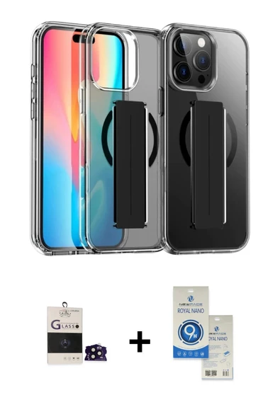 MARSİLYAN™- iPhone 14 Pro Max Kılıf Nova Işık Koleksiyonu - Şeffaf Royal Nano Ekran Koruyucu + Bilvis Titan Kamera Lens ürün görseli 1