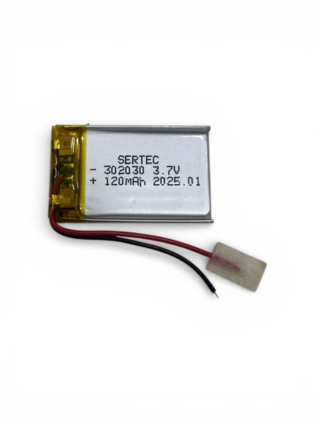 Sertec 302030 3.7v 120 Mah Li-polymer Pil (devreli/1.5a) ürün görseli 1