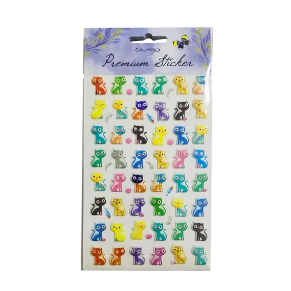 Mey İthalat® Puf Sticker Balıklı Kedi ürün görseli 1