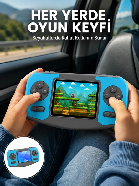 Çocuklara Özel Retro Oyun Konsolu Portatif Eğlence Cihazı ürün görseli 1