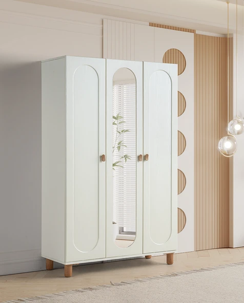 Pema Home Masal %100 Mdf Membran 3 Kapaklı Dolap Gardırop Aytaşı ürün görseli 1