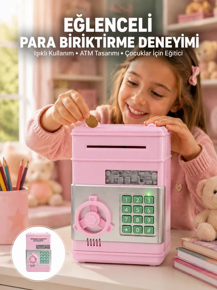 Elektronik Şifreli Otomatik Para Yutan Çocuk Kumbarası ürün görseli 1