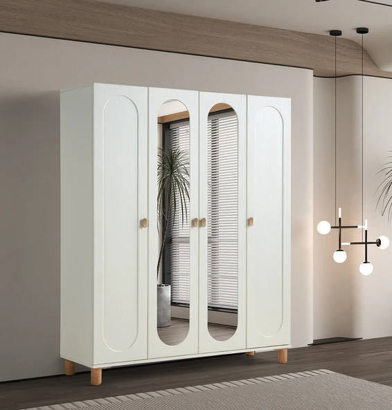 Pema Home Masal %100 Mdf Membran 4 Kapaklı Dolap Gardırop ürün görseli 1