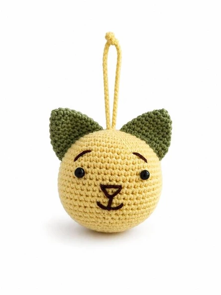 Maskot Sarı Kafa Miniş Pisi Amigurumi Organik Anahtarlık Oyuncak ürün görseli 1