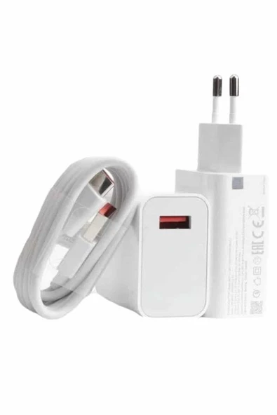 Beyaz Ultra Plus Hızlı Şarj Seti Şarj Adaptörü ve Kablosu 67W ürün görseli 1