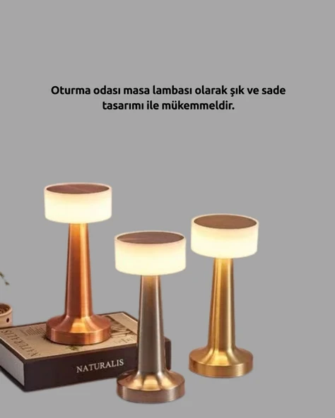 Şarj Edilebilir LED Masa Lambası – USB Girişli, Metal Yapı - Resim 5