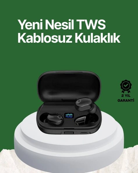 Telefon Şarj Destekli 1800 mAh A10s TWS Kablosuz Kulak İçi Kulaklık ürün görseli 1