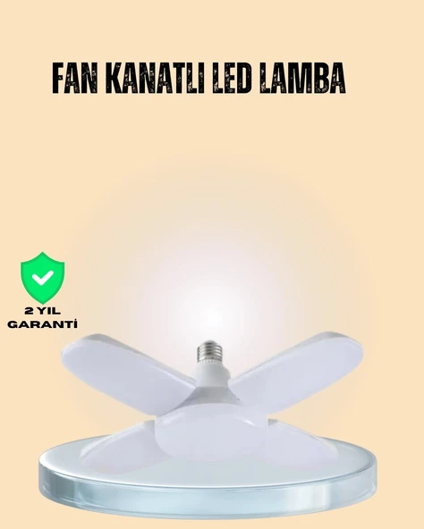 Yüksek Işık Güçlü LED Ampül 4 Kollu Katlanır Pervane Tasarım ürün görseli 1