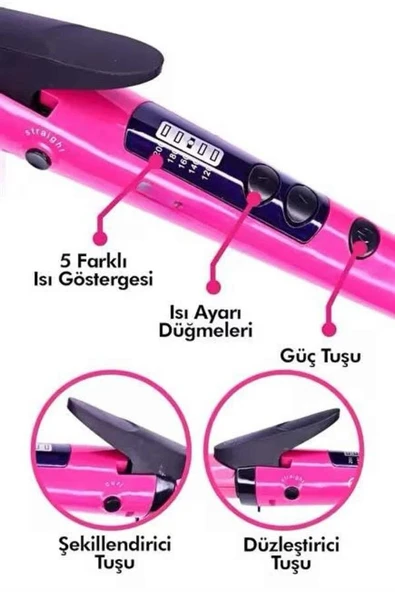 Saç Düzleştirici Şekillendirici Saç Maşası İkili Şekillendirici Isı Ayarlı ürün görseli 1