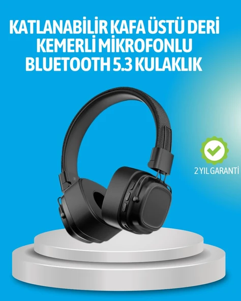 Deep Bass Destekli Kablosuz Katlanabilir Kulak Üstü Kulaklık ürün görseli 1