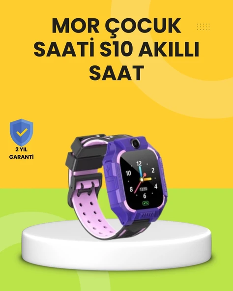 S10 Akıllı Çocuk Saati Mor Tasarım Adımsayar ve Alarm Fonksiyonlu ürün görseli 1