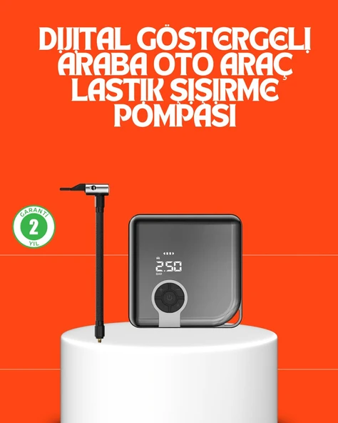 150 PSI Yüksek Basınç Kapasiteli Kablosuz Lastik Pompası ürün görseli 1