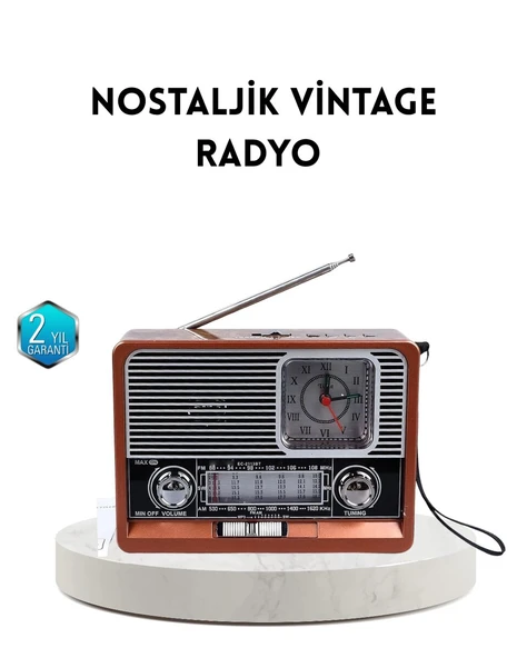 Dekoratif Vintage Radyo – Klasik Görünüm, Modern Fonksiyon ve Uzun Ömürlü Kullanım ürün görseli 1