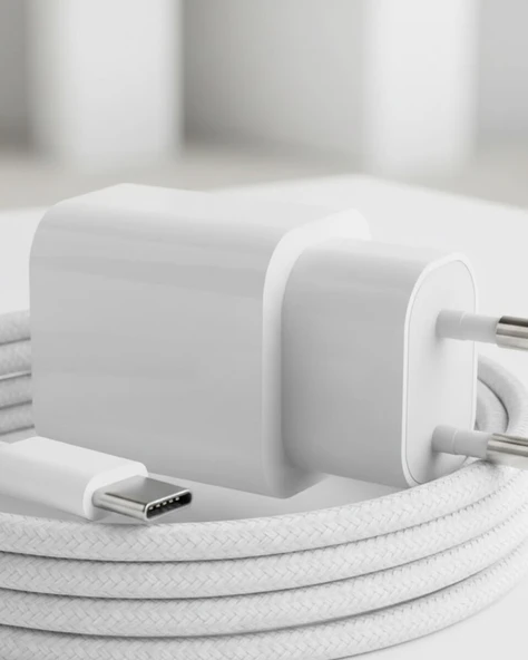 Yeni Nesil 35W USB-C Duvar Şarj Adaptörü Kablo Hediyeli - Resim 5