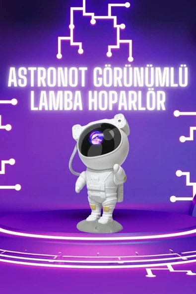 Astronot Şeklinde Bluetooth Hoparlör Gökyüzü Kumandalı Aydınlatma Lamba ürün görseli 1