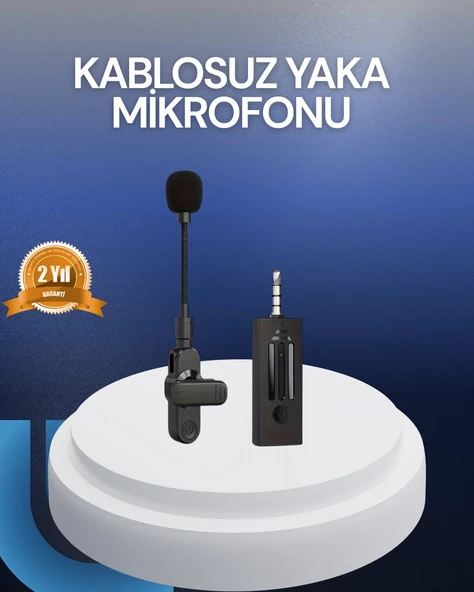 Profesyonel Ses Kayıt İçin Kablosuz Mini Yaka Mikrofonu ürün görseli 1