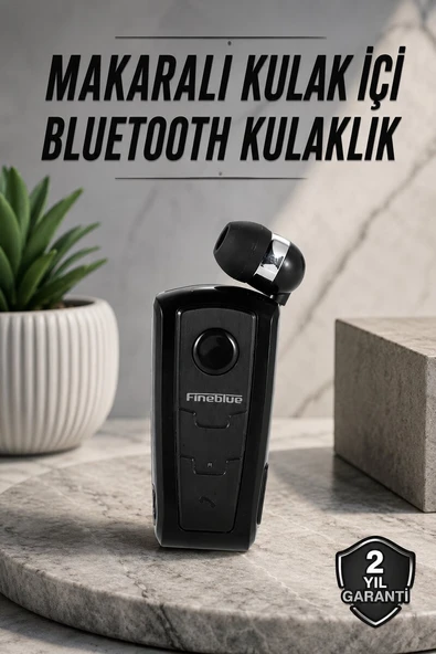 Tüm Telefonlara Uyumlu Mikrofonlu Titreşimli Makaralı Bluetooth Kulakiçi Kulaklık ürün görseli 1