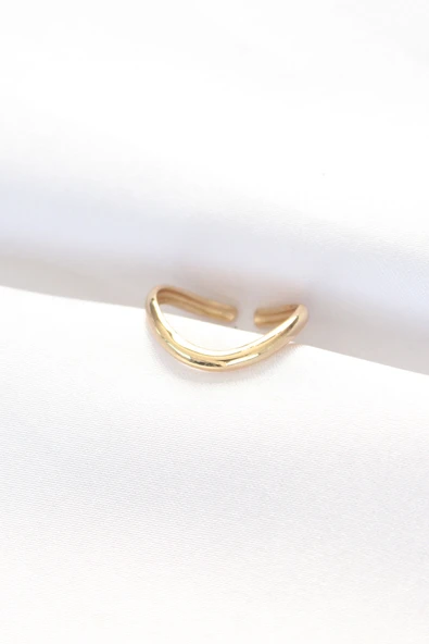 Yassı Gold Renk Ayarlanabilir Yüzük 5886 ürün görseli 1