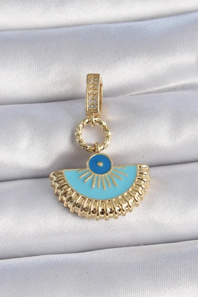 Pirinç Gold Renk Nazar Boncuklu Ajda Charm 5886 ürün görseli 1