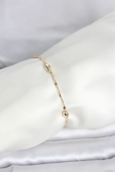 CM 14K Gold Renk Damla Topçuk Model Kadın Bileklik 5886 ürün görseli 1