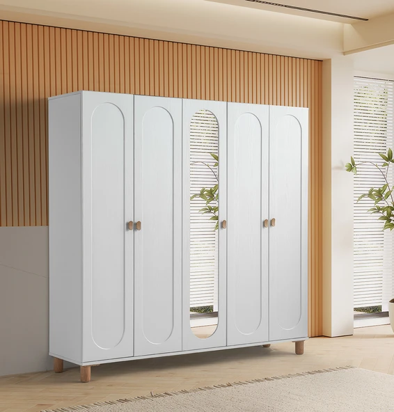 Pema Home Masal %100 Mdf Membran 5 Kapaklı Dolap Gardırop ürün görseli 1