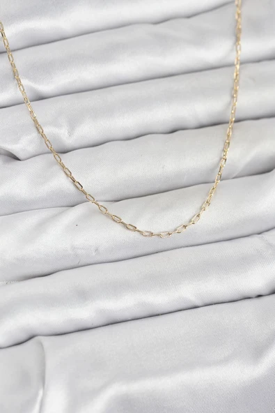 CM 14K Gold Renk Ataç Zincir Model 60 cm Kadın Kolye 5886 ürün görseli 1