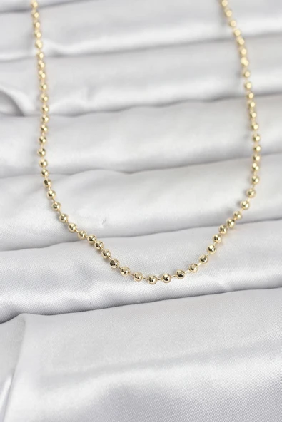 CM 14K Gold Renk Top Zincirli Model 60 cm Kadın Kolye 5886 ürün görseli 1