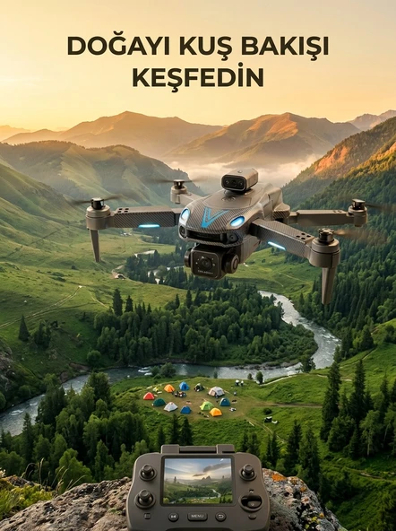 Uzaktan Kumandalı Çift Kameralı Hobi ve Fotoğraf Drone'u ürün görseli 1